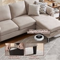 thumbnail image 6 of Soscana Living Room Furniture 2 Piece Set,Sectional Sofa Couch with Storage Ottoman and Double Seater Loveseat,Beige, 6 of 9