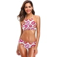 thumbnail image 2 of Dreamtimes Set of Beautiful Red Lips Swimsuits Padded Bikini Sets Sexy Swimwear for Women, XX-Large, 2 of 7