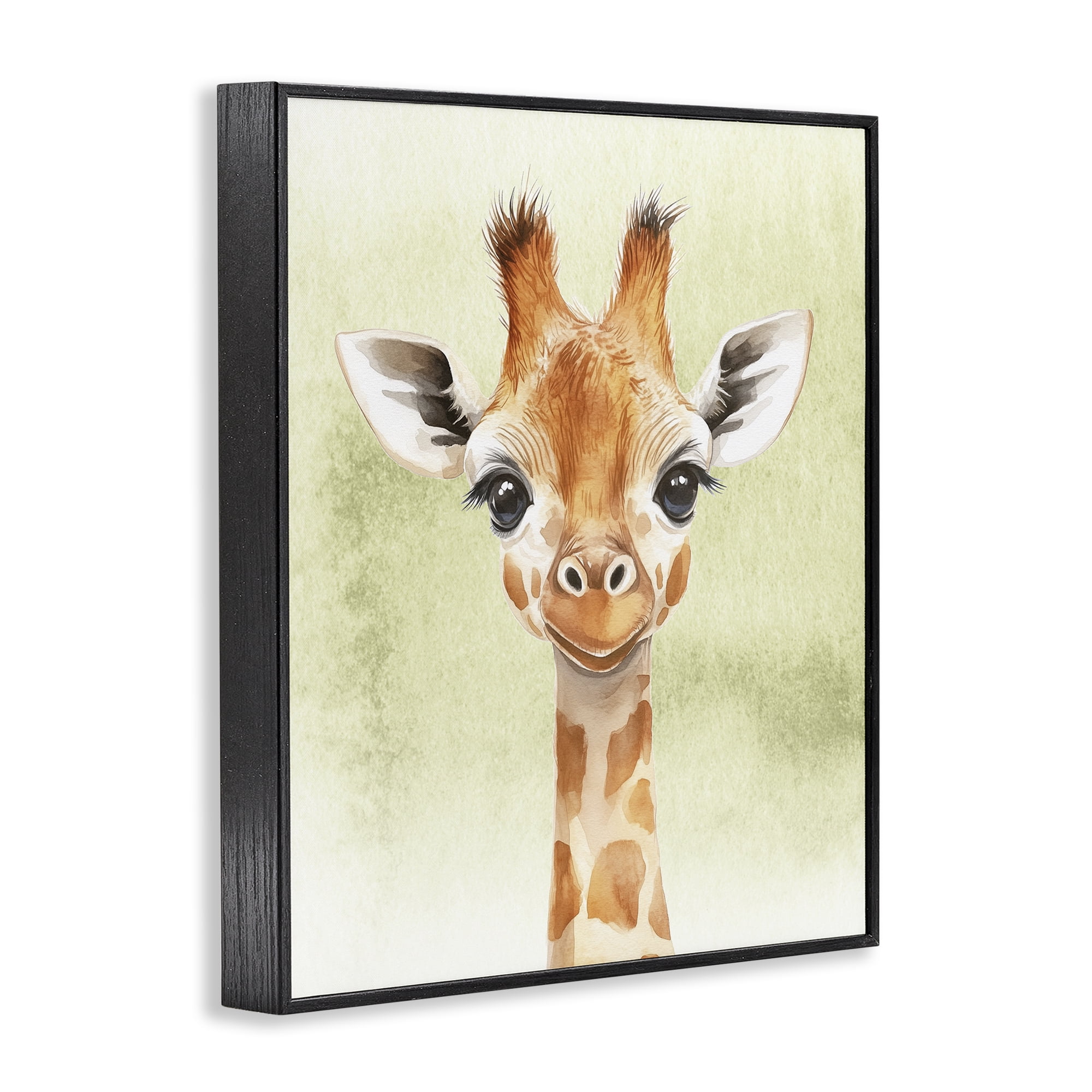 Stupell Industries Jungle Friends Baby Giraffe Black Framed Giclee Art, design by Christine Simpson Art