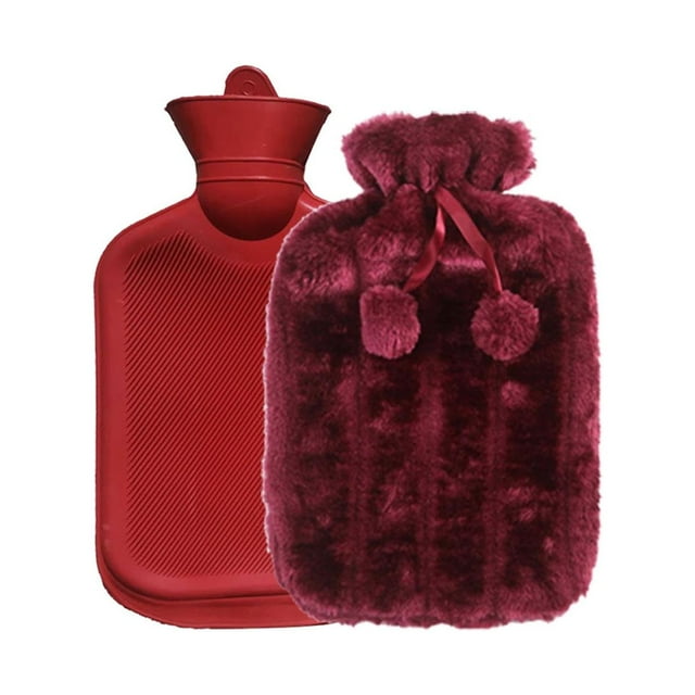 Oefntac Savings Hot Water Bottle 2L Hot Water Bottle Artificial Cloth Hot Water Bottle Thermotherapy Cold Protection Detachable Hand Warmer Hot Water Bottle
