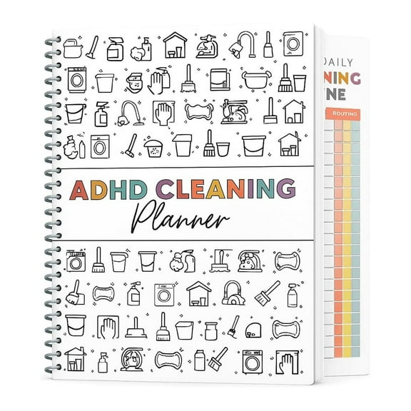 ADHD Cleaning Planner for Women, Cleaning Schedule and Checklist Notebook, Cleaning and Organizing Planner