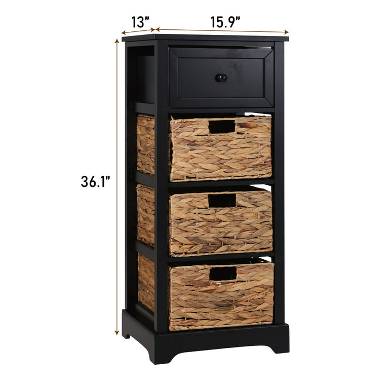 Black Storage Basket Cabinet