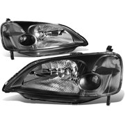 Headlights Jdm Black Housing Clear Coner Lamp for Honda Civic 2001-2003 Sedan