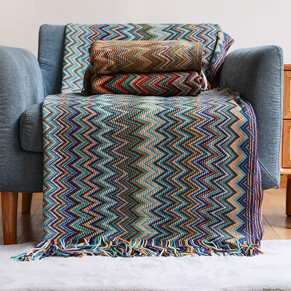 Namzi Bohemian Style Sofa Throws, Warm Thick Armchair Cover Soft Blanket, Sofa and Living Room Accent Decor,Yellow(51.18*70.87inch)