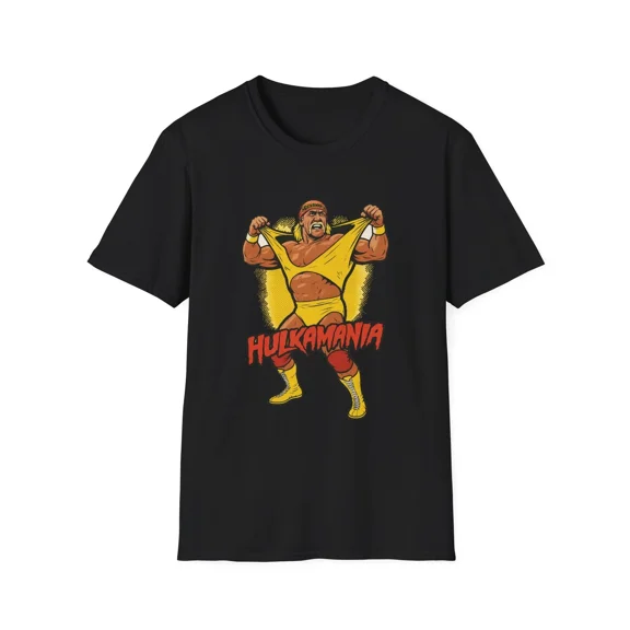 Hulkamania T-Shirt – Classic Red & Yellow Wrestling Legend Tee