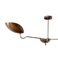 thumbnail image 3 of 3 Light Curved Shades Pendant Mid Century Modern Raw Brass Sputnik chandelier light Fixture, 3 of 6