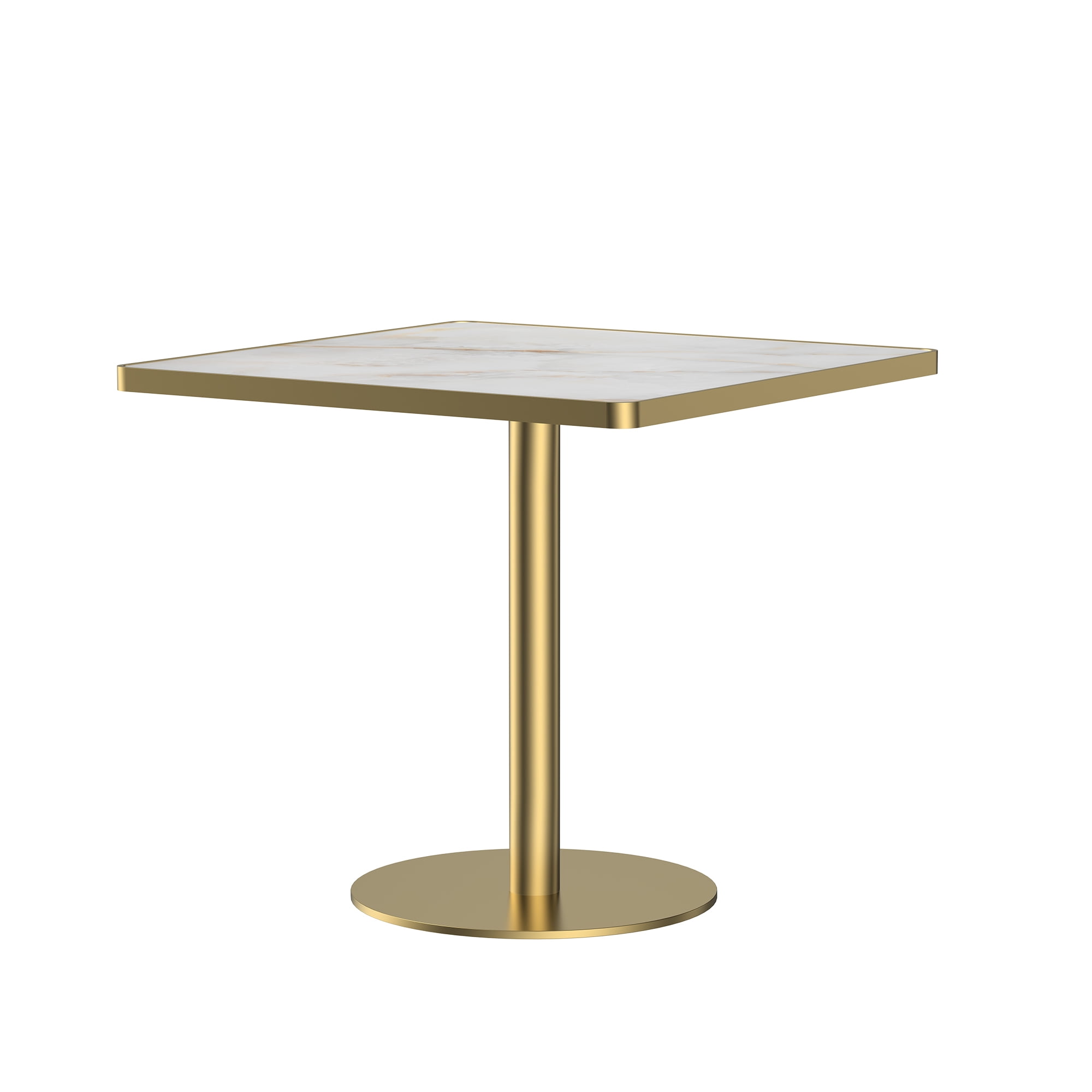 Round Dining Table with Sturdy Base, Modern Kitchen Table for Small Spaces, White