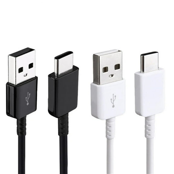 2x USB-C Charging Cable Sync Cord White/Black for Galaxy A23/A32/A42/A50/A51 5G