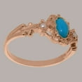 thumbnail image 4 of LBG British Made 9k Rose Gold Natural Turquoise & Cultured Pearl Womens Engagement Ring - 33 size options - Size 8.5, 4 of 8
