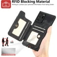 thumbnail image 4 of Phone Case for Samsung Galaxy Note 20 Ultra 5G Wallet Cover with Screen Protector and Wrist Strap RFID Card Holder Ring Stand Note20 Plus Notes 20Ultra Note20+ U + 20+ Twenty Not S20 Women Men Black, 4 of 13