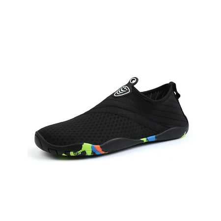 

Kesitin Unisex Water Shoes Barefoot Beach Shoe Slip On Aqua Socks Breathable Lightweight Flats Surfing Quick Dry Black Style A 5.5