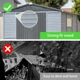 thumbnail image 6 of 8 ft. W x 8 ft. D Outdoor Iron & Solid Wood Tool Storage Shed with Two Doors and Windows, 6 of 7