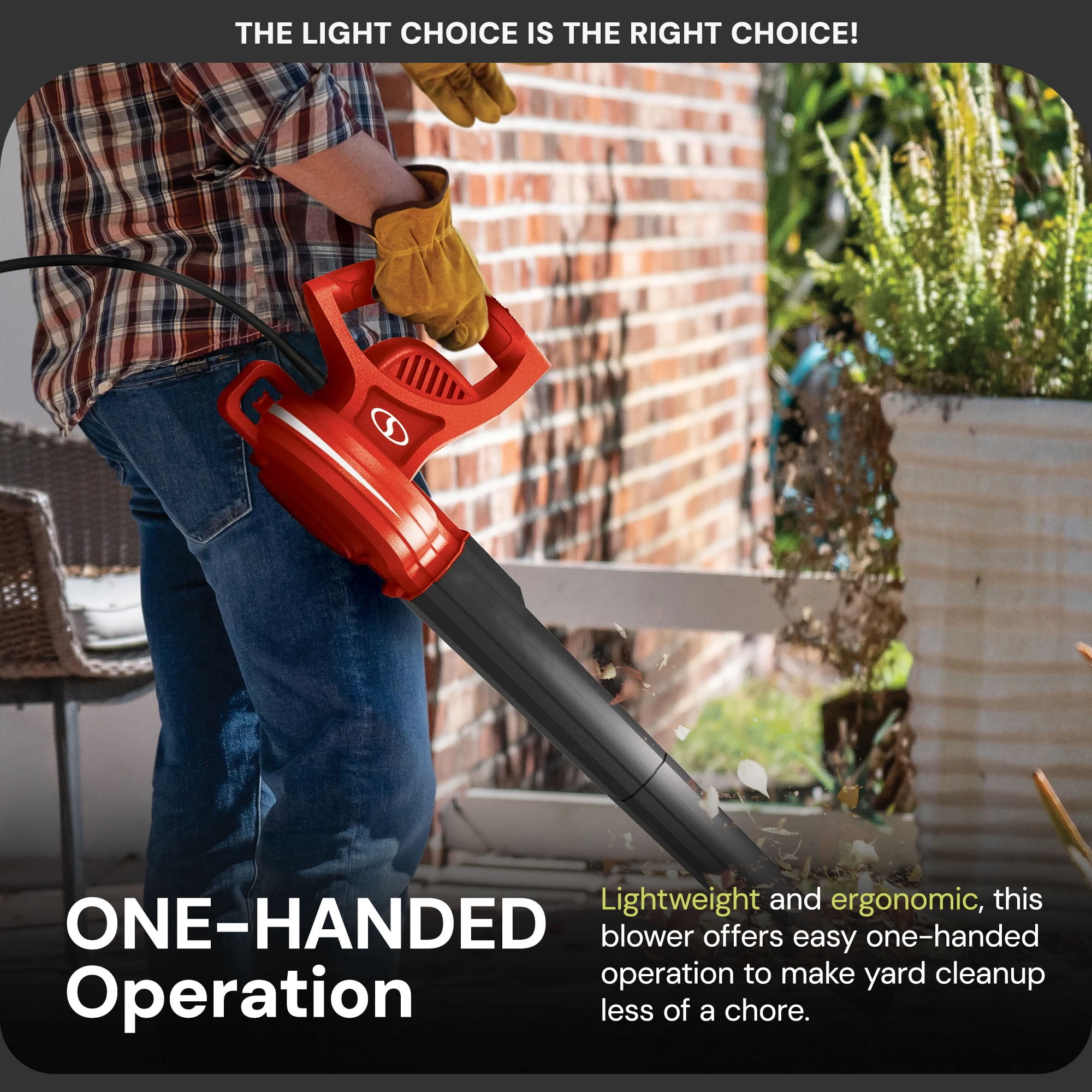 Open Box Sun Joe 6-Amp 155 mph Corded Handheld Leaf Blower, Light-Duty Lawn Tool, Red