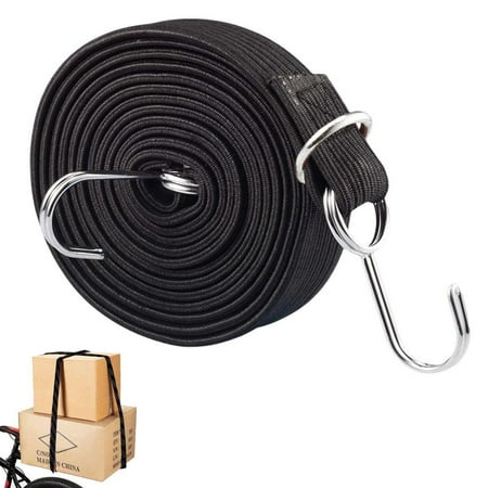 

Elastic Luggage Rope|Elastic Strap Tie Down Flat Bungee|Long Bungee Cords Heavy Duty Outdoor Elastic Rope Cord With Hook High Elasticity Blue / Black