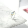 thumbnail image 4 of Gem Stone King 10K Yellow Gold and 925 Sterling Silver Sky Blue Aquamarine and White Lab Grown Diamond Engagement Ring for Women (0.83 Cttw, Available in Size 5, 6, 7, 8, 9), 4 of 4