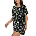 thumbnail image 3 of Womens Pajama Sets With Pocket, flower Tower ballet Lounge Sets Short Sleeve Sleepwear PJ Sets for Women, 3 of 6