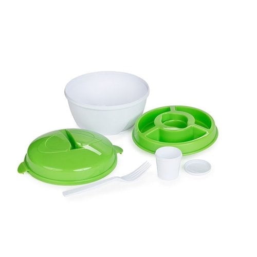 Salad To-go Container with Locking Lid Tabs