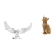 thumbnail image 1 of Estatua de gato ángel, figura de resina, artesanía, decoración, adorno, escultura para oficina, inauguración de la casa, estantería, pasillo, entrada,, 1 of 8