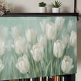 thumbnail image 5 of Tulip Bouquet Valances for Windows Farmhouse Kitchen Curtains Valances Rod Pocket Valance Curtains for Windows Green Floral Lush Foliage Watercolor Window Valances for Bathroom Bedroom 42"x12", 5 of 7