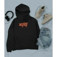 thumbnail image 5 of Old Glory Mens Bacon Pig Silhouette Long Sleeve Graphic Hoodie, 5 of 6