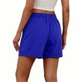 thumbnail image 5 of ClodeEU Women's High Waisted Drawstring Athletic Shorts, Elastic Waist Running Shorts with Pockets Blue,Women's Plus M, 5 of 5