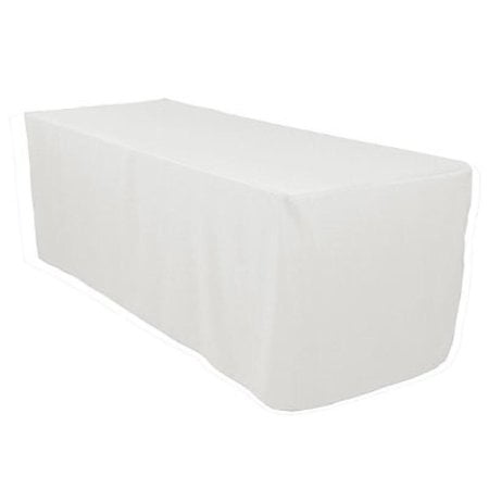 LinenTablecloth 6 ft. Fitted Polyester Tablecloth White