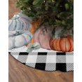 thumbnail image 2 of Fall Thanksgiving Christmas Tree Skirt 48 Inches Large Christmas Skirt Tree, Orange Grey Pumpkin Black White Plaid Tree Skirt Christmas Decorations for Fireplace Party Holidays Indoor Outdoor, 2 of 7