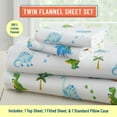 thumbnail image 5 of Wildkin Kids 100% Cotton Flannel Sheet Set for Boys and Girls - Twin (Dinosaur Land Blue), 5 of 8