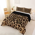 thumbnail image 2 of Erosebridal Leopard Pattern Personalized Gifts Queen Comforter Set,Brown Alphabet R Bedding Comforter Set For Adult Women,Reversible Black 3-Piece, 2 of 7