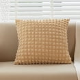 thumbnail image 1 of Nvzi funda de almohada elástica de color sólido simple con estampado a cuadros, funda de almohada simple de color puro de 17,72 x 17,72 pulgadas (beige), 1 of 5