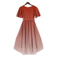 thumbnail image 7 of Fengqque Womens Summer Dresses Wrap V Neck Dress A-Line Ruffle Sleeve Gradient Color Sundress Red XL(XL), 7 of 7