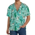 thumbnail image 3 of Gaeub Alapaca in Boho Men's Lapel Short Sleeve Shirt, Relaxed Fit Shirt, Soft and Breathable for Outdoors Party Travel - Large, 3 of 7