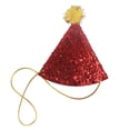 thumbnail image 1 of Graflsoa Festive Red Pom-Pom Pet Hat for Dogs - Soft Cloth Material, Perfect for Holiday Celebrations, 1 of 6