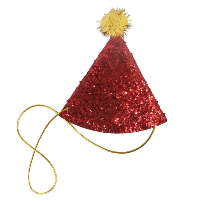 Graflsoa Festive Red Pom-Pom Pet Hat for Dogs - Soft Cloth Material, Perfect for Holiday Celebrations