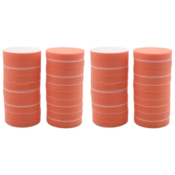40Pcs 125mm Gross Polishing Buffing Pads 5 Inch Flat Sponge Car Polisher Clean Waxing Auto Paint Maintenance Care,40pc X flat Polishing buffing Sponge,orange