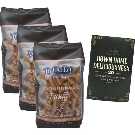 DeLallo Gluten Free Whole Grain Rice Pasta | Fusilli No. 27 | 12 oz | 3-Pack | MerlinsMart Zine