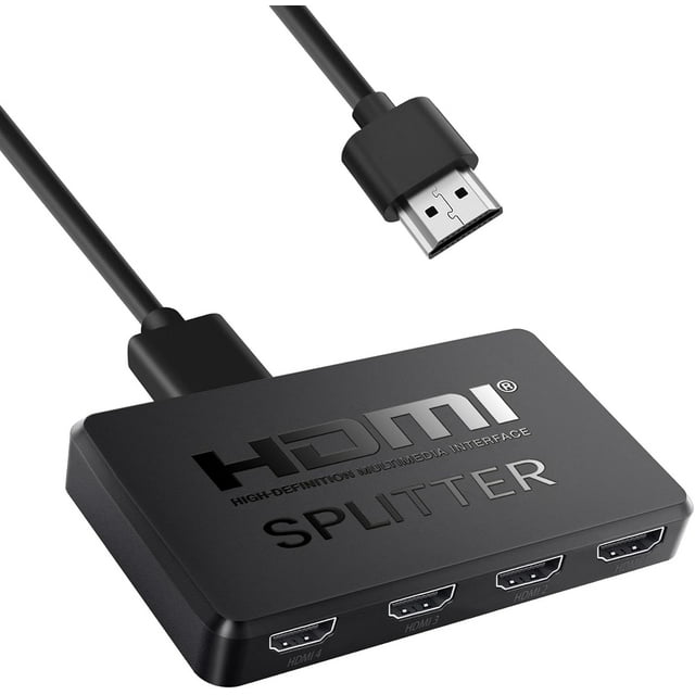 KSRplayer Divisor HDMI 1 Entrada 4 Salidas, Soporte de Divisor HDMI de 4 Puertos 3D 4K 30HZ, Divisor HDMI 4K 1x4