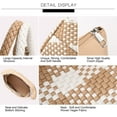 thumbnail image 5 of Bolso tejido para mujer, bolso de mano de cuero vegano, bolso grande de viaje de playa de verano y bolso de hombro retro hecho a mano, 5 of 5