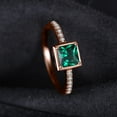thumbnail image 5 of Jewelrypalace Square 0.5ct Created Nano Russian Simulated Emerald Solitaire Engagement Ring 925 Sterling Silver Rose Gold Plated, 5 of 6