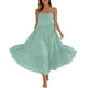 thumbnail image 1 of TaTaai Women's 2026 Summer Spaghetti Strap Ruffled Asymmetric Solid Maxi Dress Loose Beach Sundress for Daily & Vacation Gift, 1 of 9