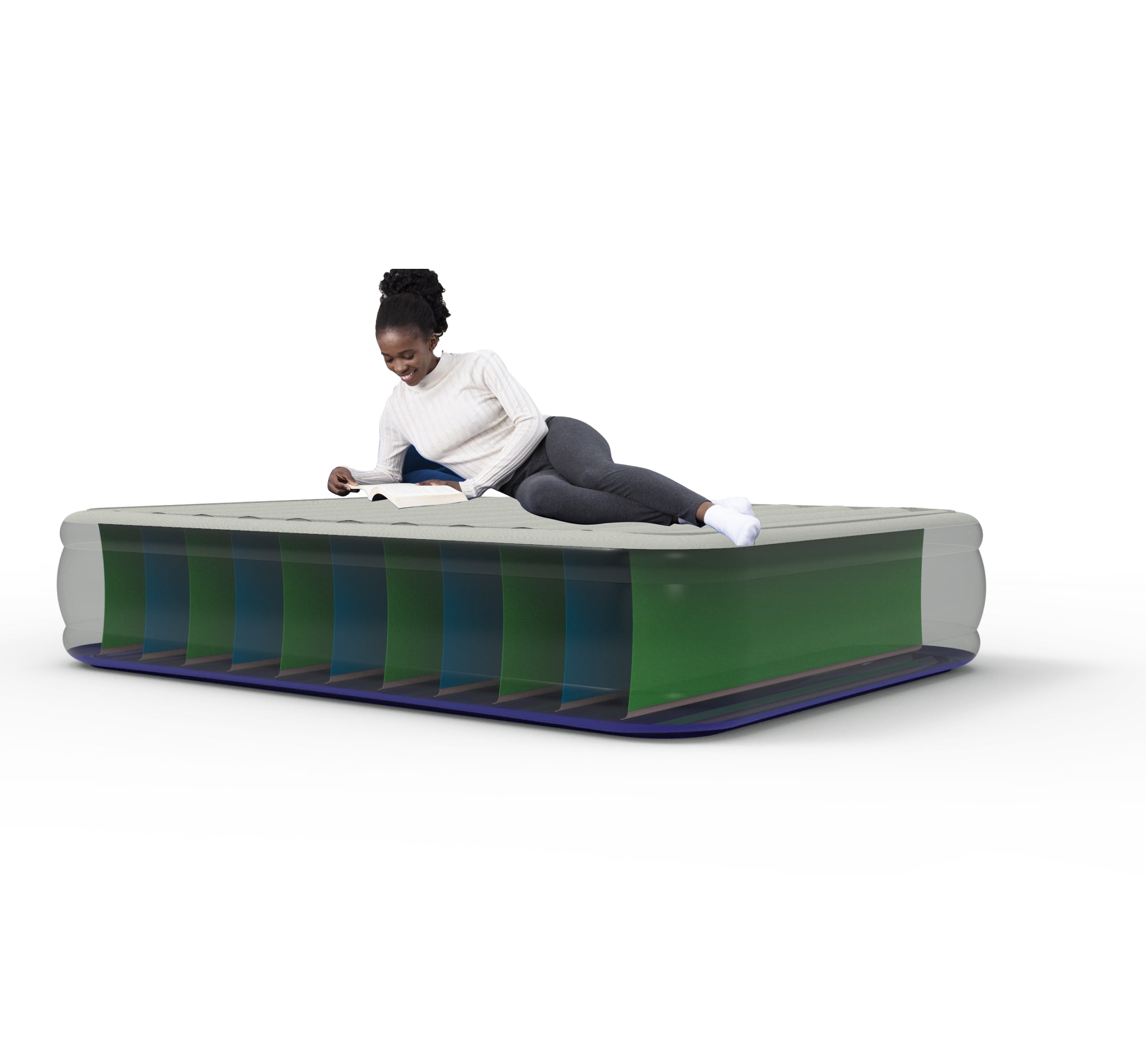 Bestway® Headboard Tritech Air Mattress Queen 18" with Built-in AC Pump