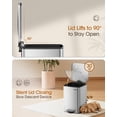 thumbnail image 4 of Lovewind 5.2 Gallon Trash Can with Lid,Footstep Garbage Kitchen Can for Kitchen Bedroom Home Office, 20 Liter Trash Bin Brushed Stainless Steel Waste Bin with Soft-Close Lid,Silver, 4 of 8