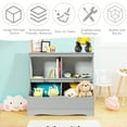 thumbnail image 6 of Costway Children's Multi-Functional Bookcase Toy Storage Bin Kids Floor Cabinet Grey, 6 of 12
