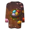 thumbnail image 4 of BiZtdJrK 3/4 Length Sleeve Womens Shirts Easter Eggs Graphic Tees Shirt Casual Round Neck Pullover Blouses Cute Rabbit Print Tunic Tops Multicolor S Sales for Today, 4 of 6