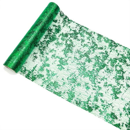 

PASILI Sequin Glitter Foil Mesh Table Runners Party Wedding Christmas Home Decor Green