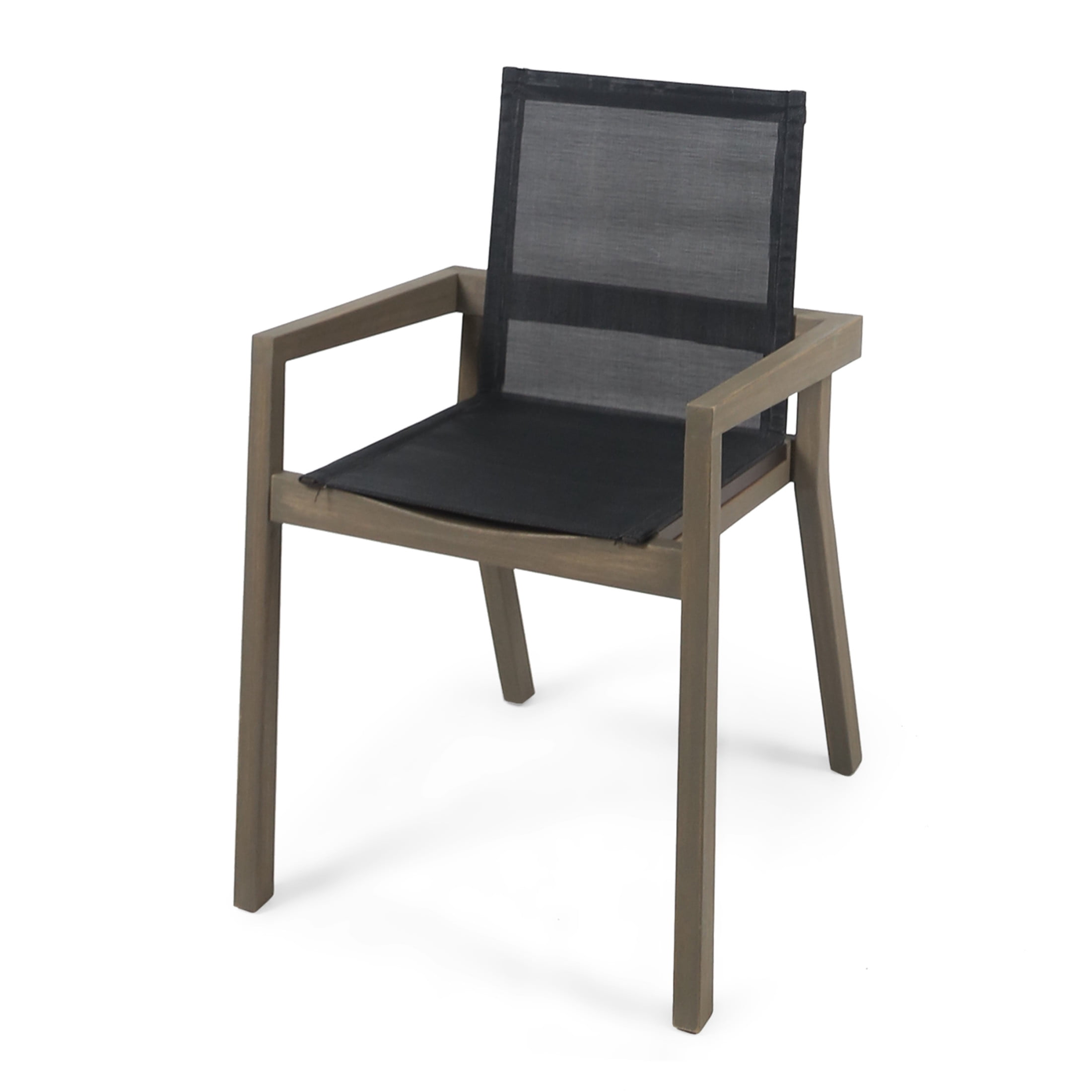 Christopher Knight Home 7-Piece Modern 87.5" Acacia Wood Outdoor Expandable Dining Set, Gray+Black