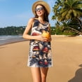 thumbnail image 3 of Easygdp Cute Forest Mushrooms para Vestido Transpirable de Mujer, Vestido Suelto de Manga Corta con Pliegues y Bolsillos para el Verano, 3 of 7