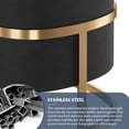thumbnail image 3 of BELLEZE Upholstered Accent Chair, Modern Velvet Barrel Chair Comfy Lounge Room Chair Arm Chair with Gold Stainless Base for Living Room Bedroom - Alfred (Black), 3 of 7