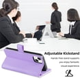 thumbnail image 3 of SaniMore for iPhone 14 Plus Case, with Kickstand [Shoulder & Wrist Strap] Flip Zipper Wallet Cash & Card Slots PU Leather TPU Interior Full Body Protection for iPhone 14 Plus, Purple, 3 of 8
