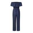 thumbnail image 5 of Manxivoo Denim Jumpsuit for Women Jumpsuits Off Shoulder Look Playsuits Club Long Party Jumpsuits for Women Dark Blue, 5 of 6
